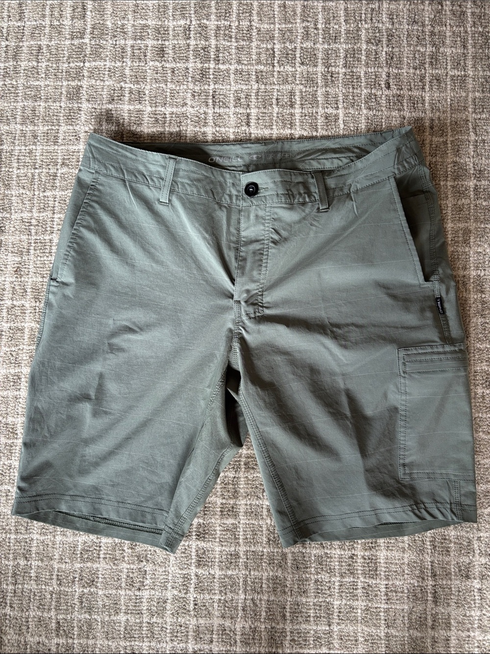 O'Neill Crossover Hybrid Shorts Mens 34 Olive Green Quick Dry Stretch - Picture 2 of 9